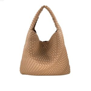 Chic Tan Woven Tote Bag